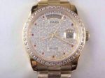 Rolex Day-date Diamonds Dial Watch Yellow Gold / Full Diamonds